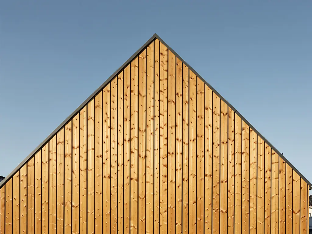 Mur extérieur habillé d'un bardage bois sur isolation par l'extérieur